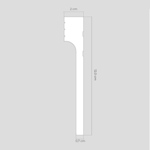 Zócalo Resistente al Agua Top Line 120 20mm x 120mm x 2400mm x 12 unidades - Image 4