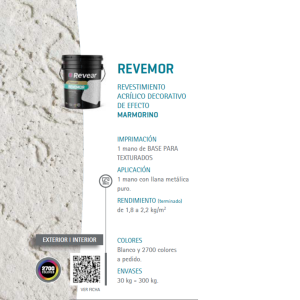 REVEMOR Revestimiento acrílico decorativo de efecto marmorino