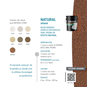 NATURAL stone Revestimiento acrílico decorativo SEMIL PIEDRA DE EFECTO NATURAL