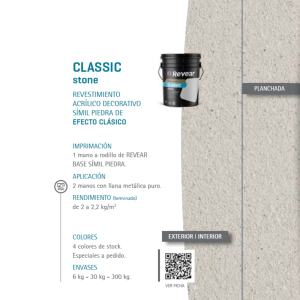 CLASSIC stone Revestimiento acrílico decorativo SÍMIL PIEDRA DE EFECTO CLÁSICO