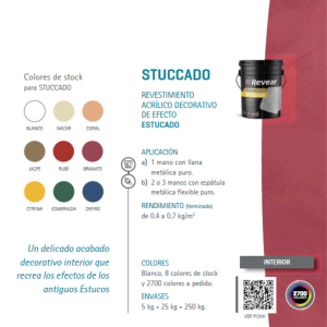 STUCCADO Revestimiento acrílico decorativo de efecto estucado